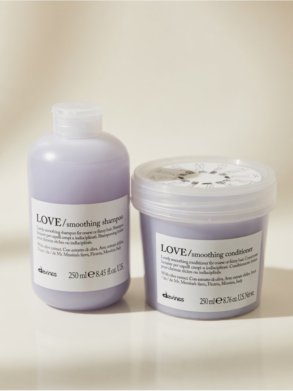Brand New Davines LOVE Smoothing Shampoo & Conditioner